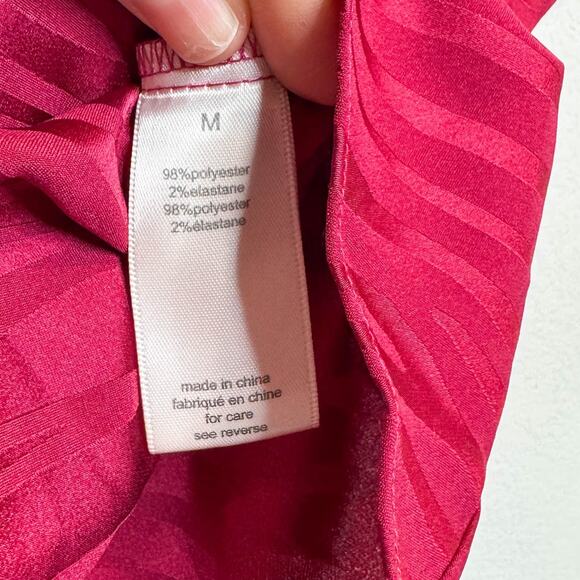 RONNY KOBO Shanaya puff shoulder satin mini dress faux wrap red - Picture 7 of 10